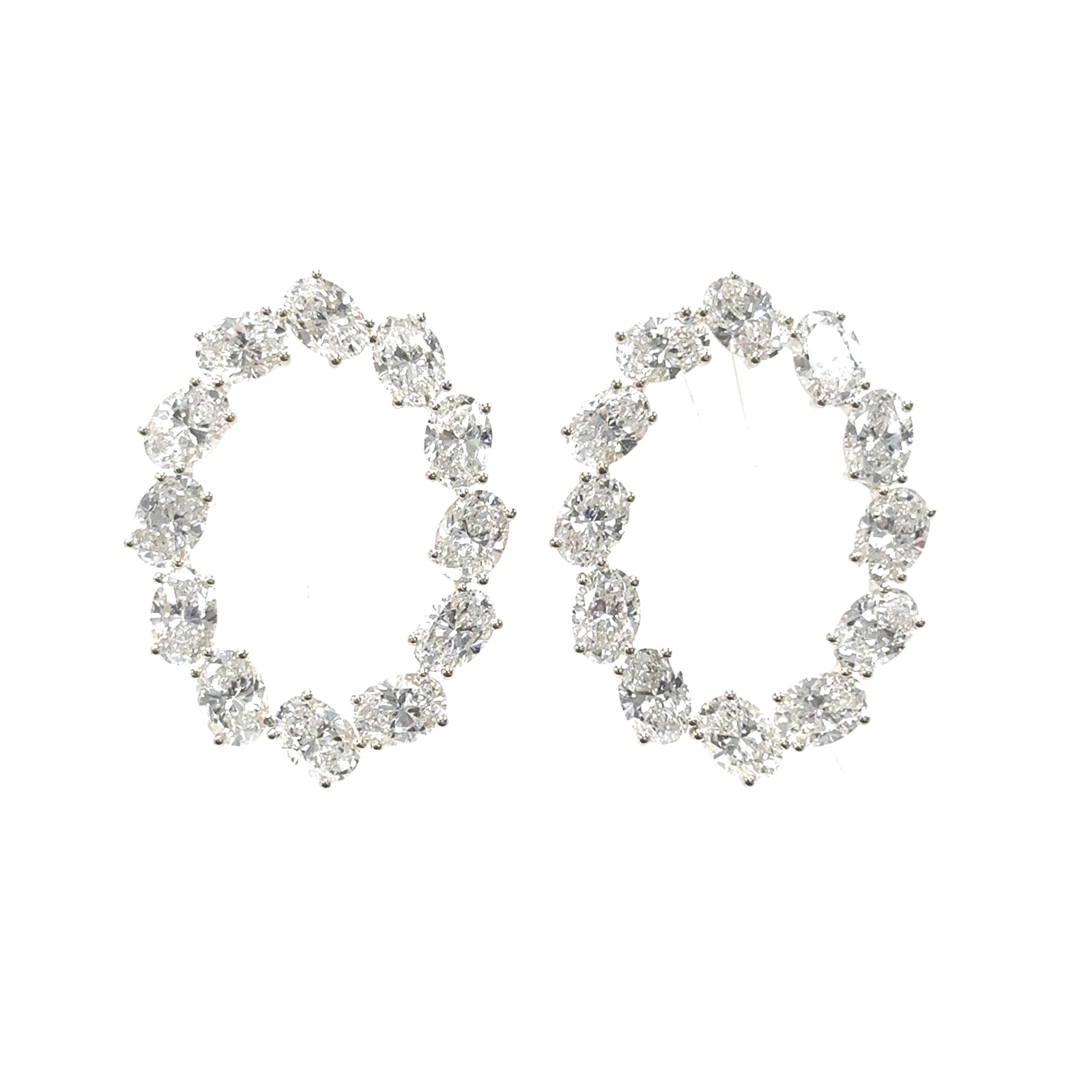 14KW LAB GROWN EARRINGS  24OV-9.73CTW 14KW-4.94GR