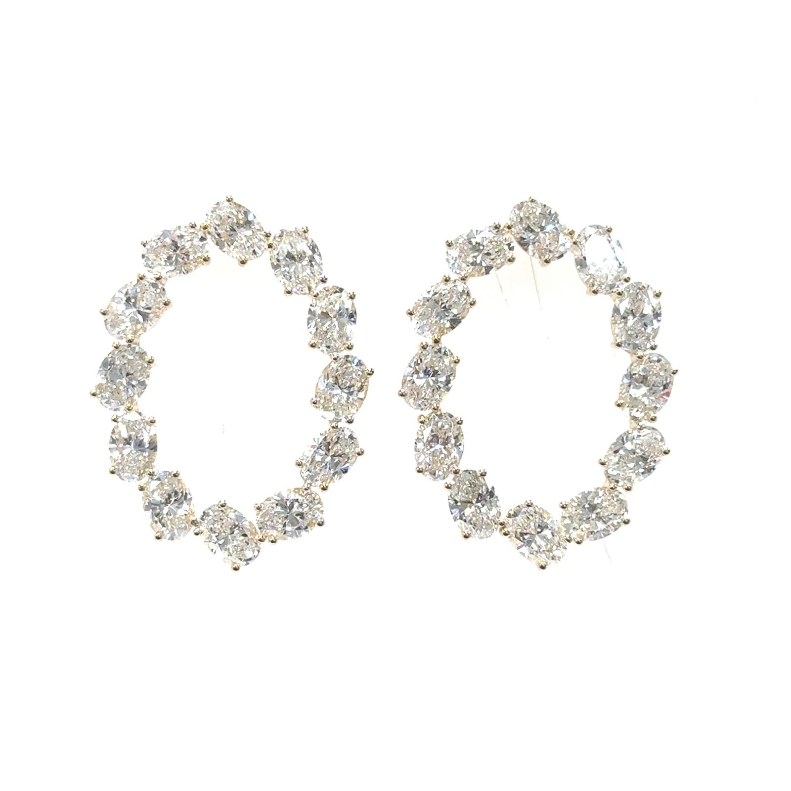 14KY LAB GROWN EARRINGS  24OV-9.73CTW 14KY-4.97GR