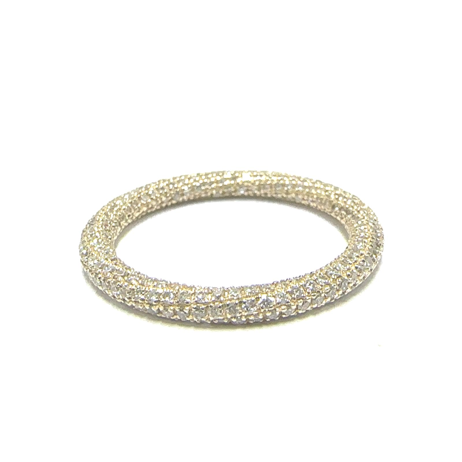 14KY NATURAL DIAMOND MICRO PAVE SPIRAL BAND  360RD-0.8CTW 14KY-1.89GR
