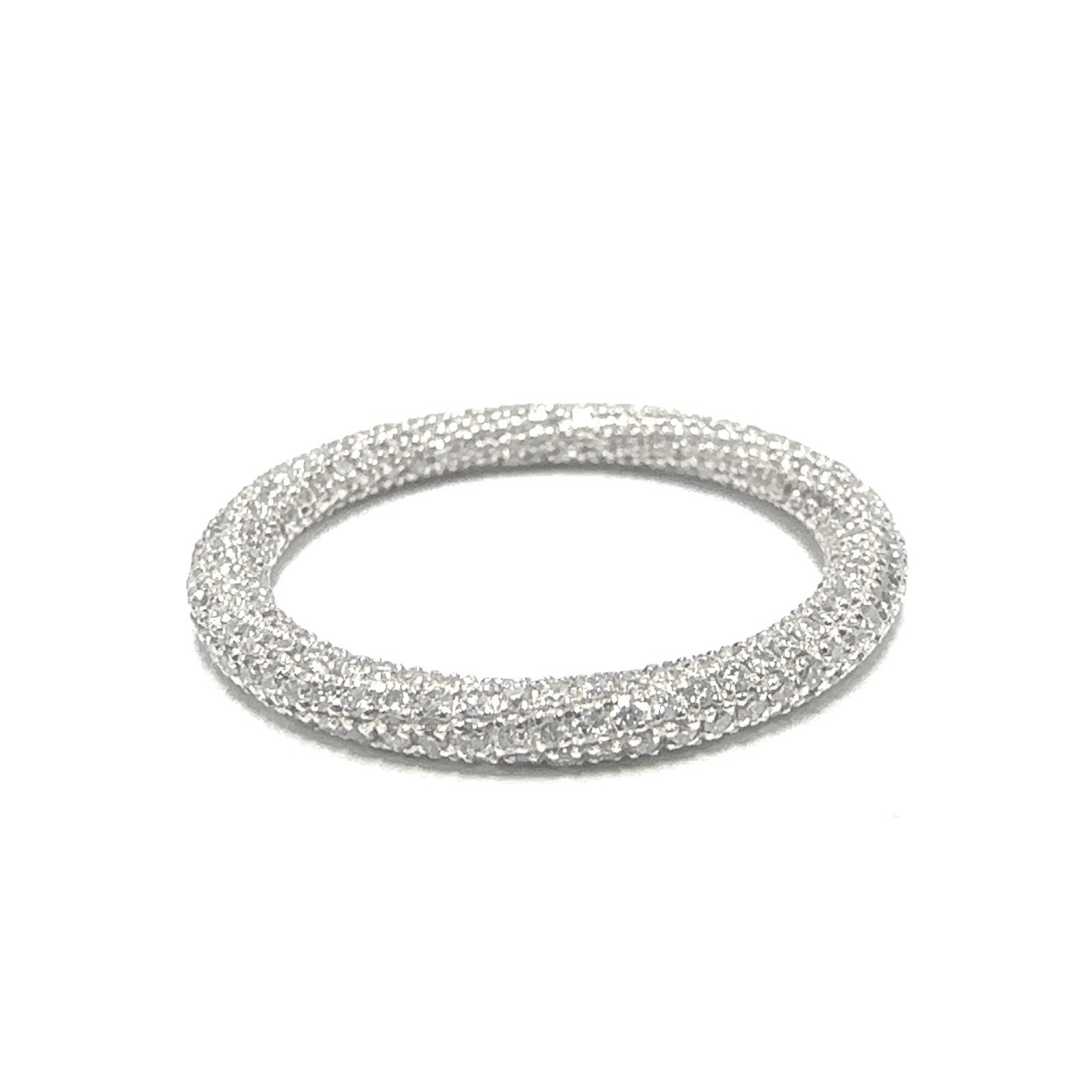 14KW NATURAL DIAMOND MICRO PAVE SPIRAL BAND  372RD-0.83CTW 14KW-1.71GR