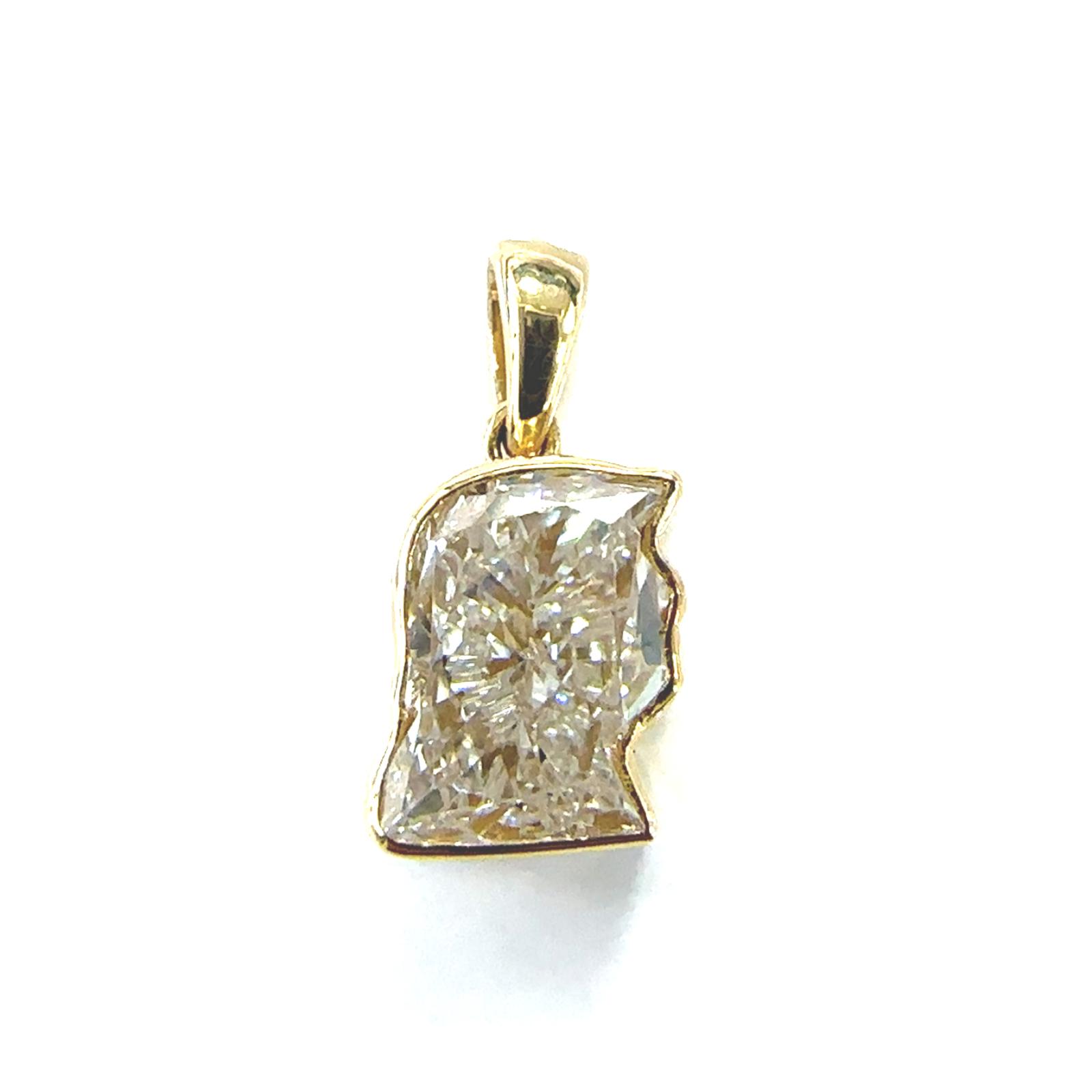14KY LAB GROWN DIAMOND PENDANT 1TRUMP-1.30CTW 14KY-0.75GR