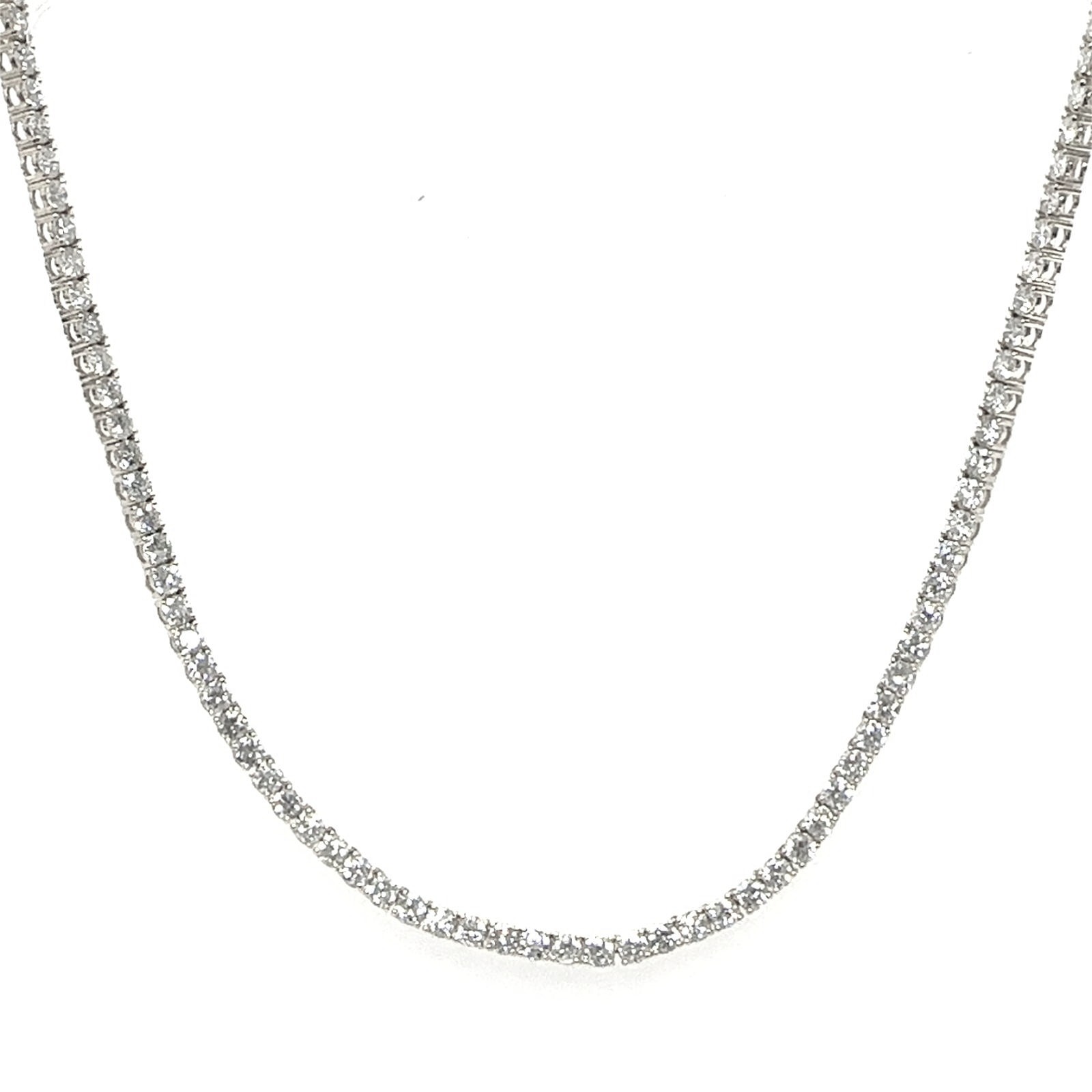 14KW LAB GROWN DIAMOND TENNIS NECKLACE  181RD-10.78CTW 14KW-10.48GR