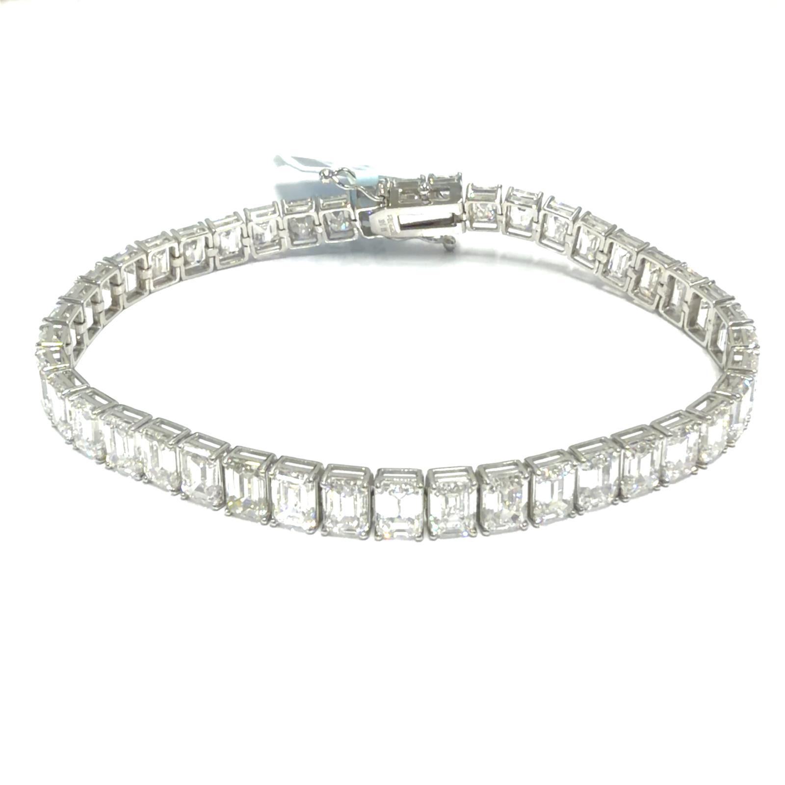 14KW LAB GROWN DIAMOND TENNIS BRACELET  43RD-22.74CTW 14KW-6.9GR