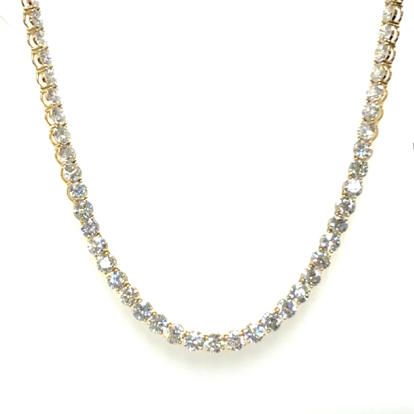 14KY LAB GROWN DIAMOND TENNIS NECKLACE  119RD-34.64CTW 14KY-17.24GR