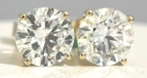 14KY LAB GROWN DIAMOND STUDS 1RD-0.99CT 1RD-0.99CTW 14KY-1.08GR