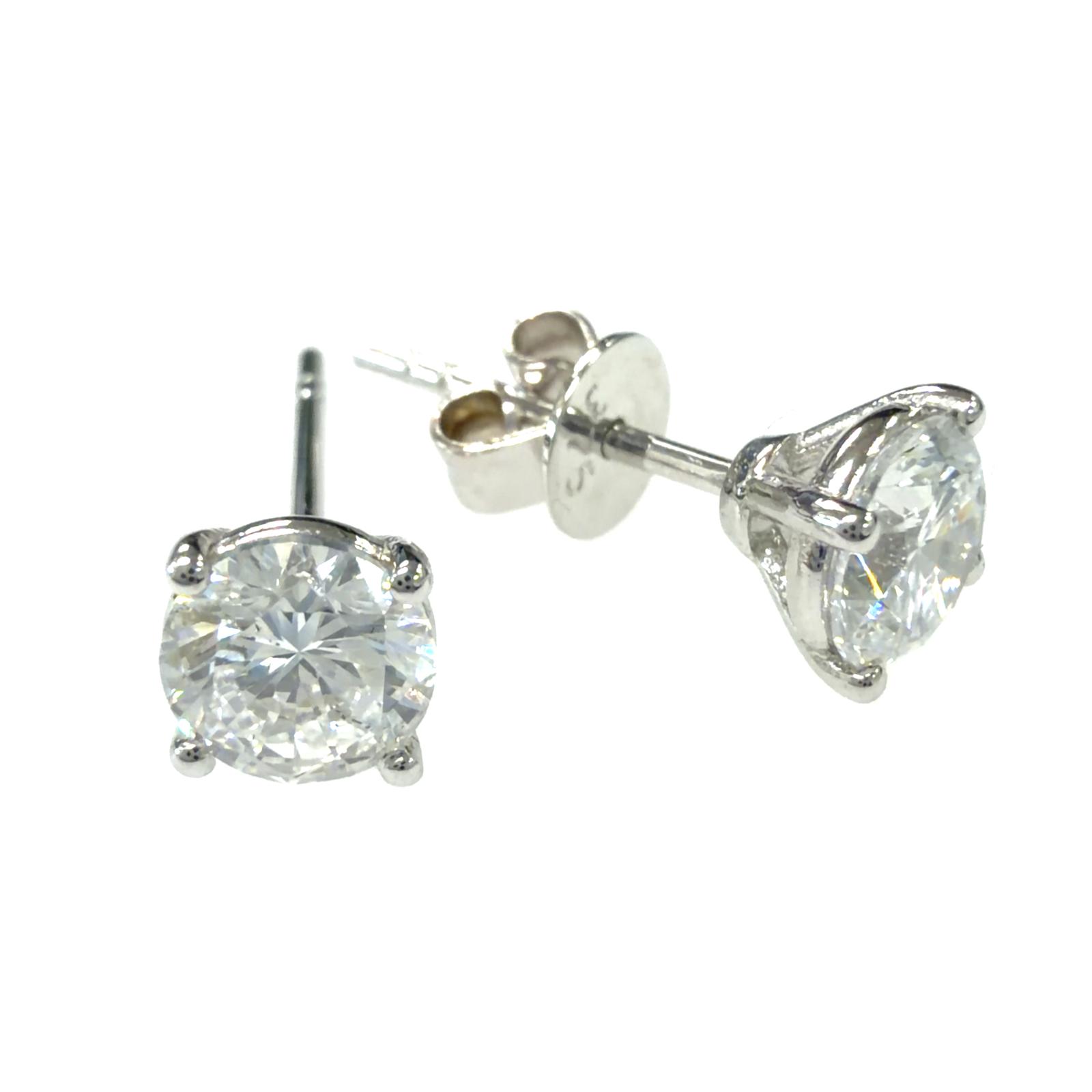 10k WG Lab Grown Diamond Studs 2RD- 1.03CTW 10k WG-1.02GR