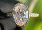 14k YG Lab Grown Diamond  Rings  Oval 5.01CT Round   21D- 0.54CTW 22D  -5.55CTW  3.99GR