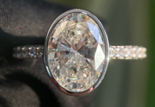 14k WG Lab Grown Diamond  Rings  Oval 4.04CT Round   21D- 0.54CTW 22D  -4.58CTW  3.75GR