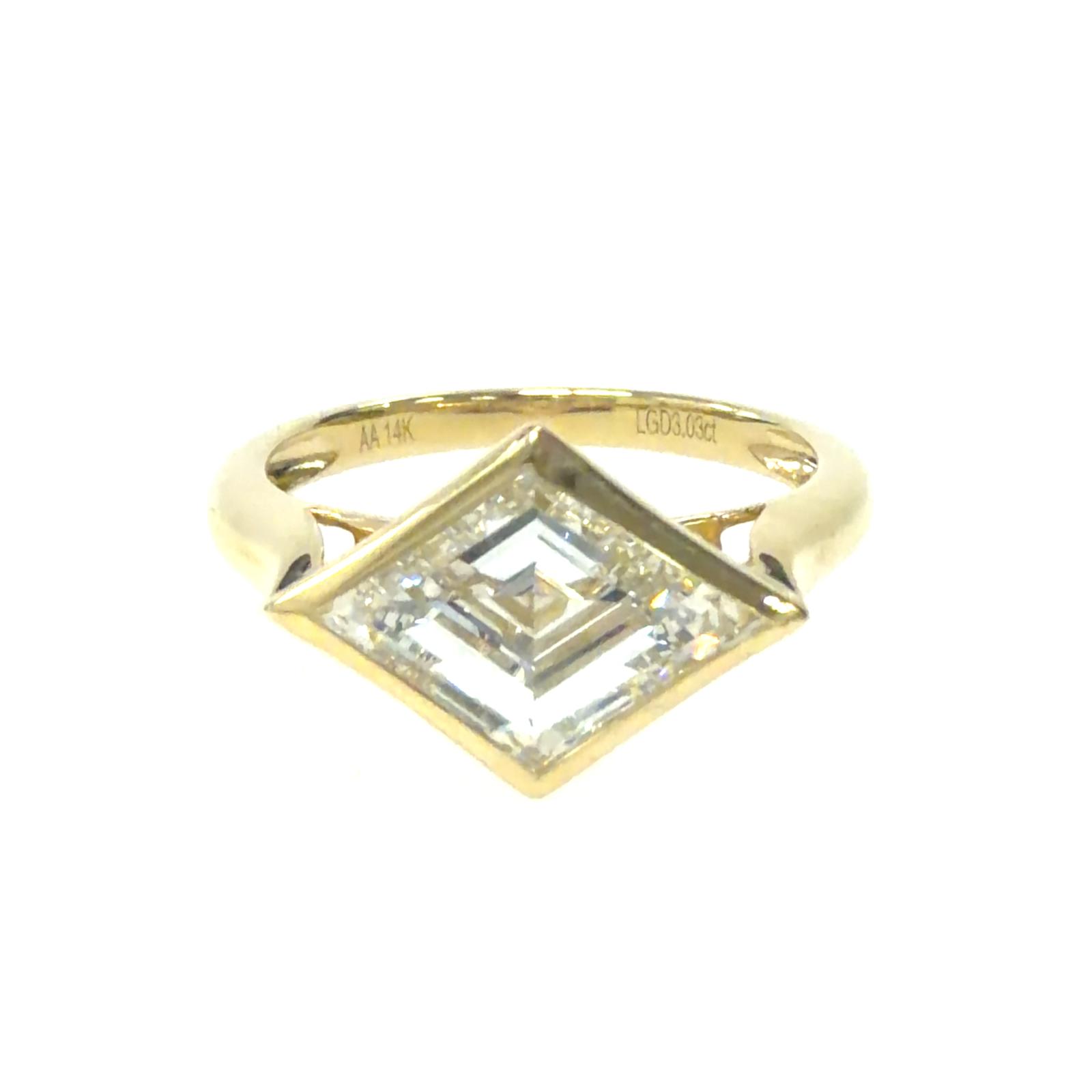 14k YG Lab Grown Diamond  Rings  1LOZ-3.03CTW  2.43GR