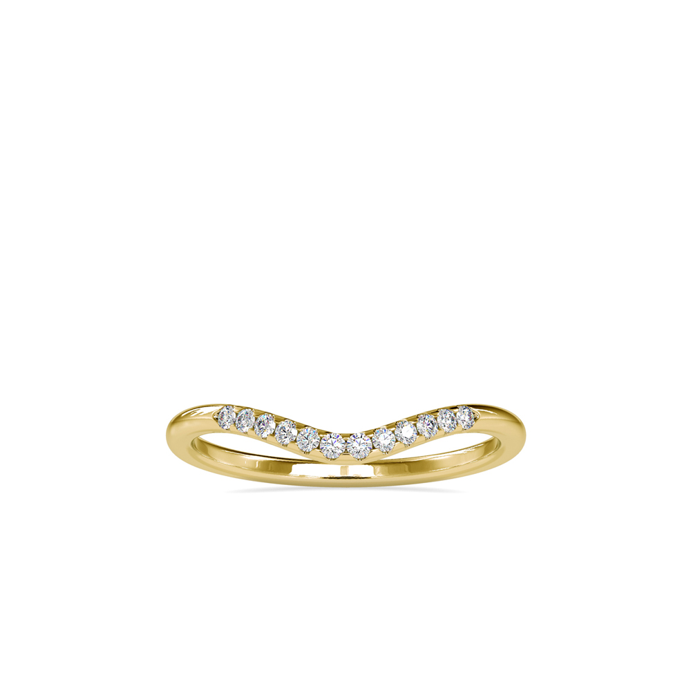 14k YG Lab Grown Diamond  Rings  Round Brilliant 0.09CT 12D  -0.09CTW  1.30GR