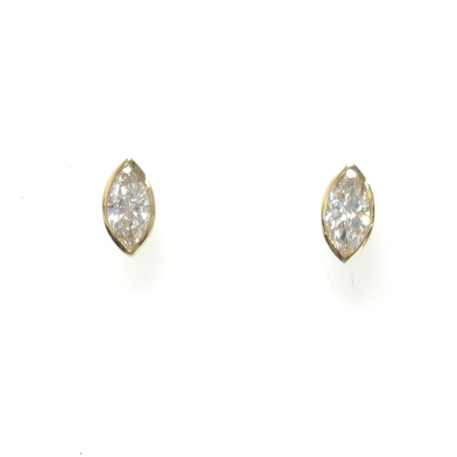 14k YG Lab Grown Diamond  Studs  1MQ-1.05CT 1MQ- 1.30CTW