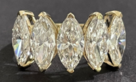 14k YG Lab Grown Diamond  Rings  Marquise  Marquise   5D- 5.05CTW 5D  -5.05CTW  2.57GR