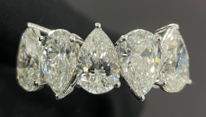 14k WG Lab Grown Diamond  Rings  Pear  Pear   5D- 4.91CTW 5D  -4.91CTW  2.33GR