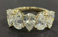 14k YG Lab Grown Diamond  Rings  5PE-5.39CTW  2.29GR