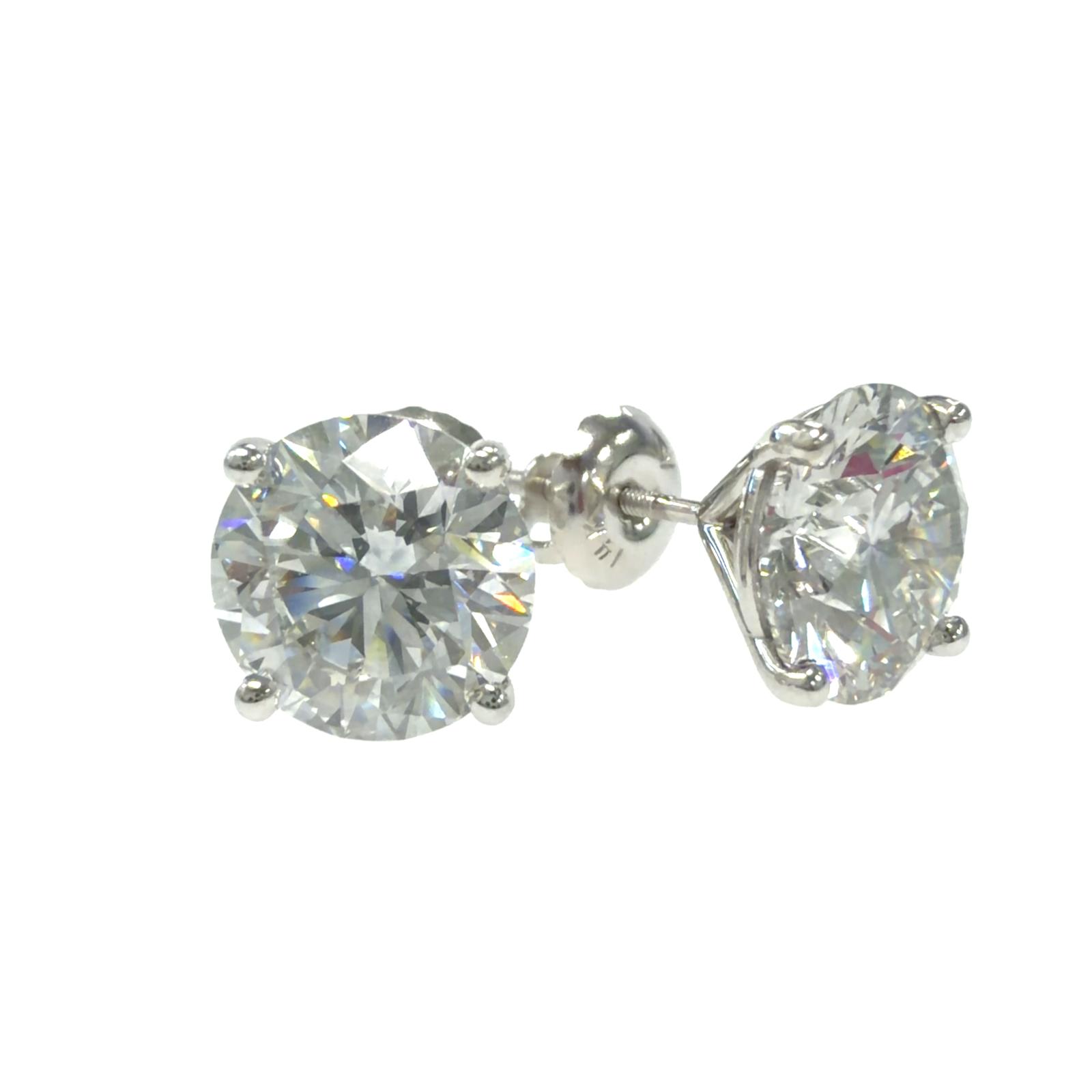 14k WG Lab Grown Diamond  Studs  4RD  -4.04CTW  1.94GR