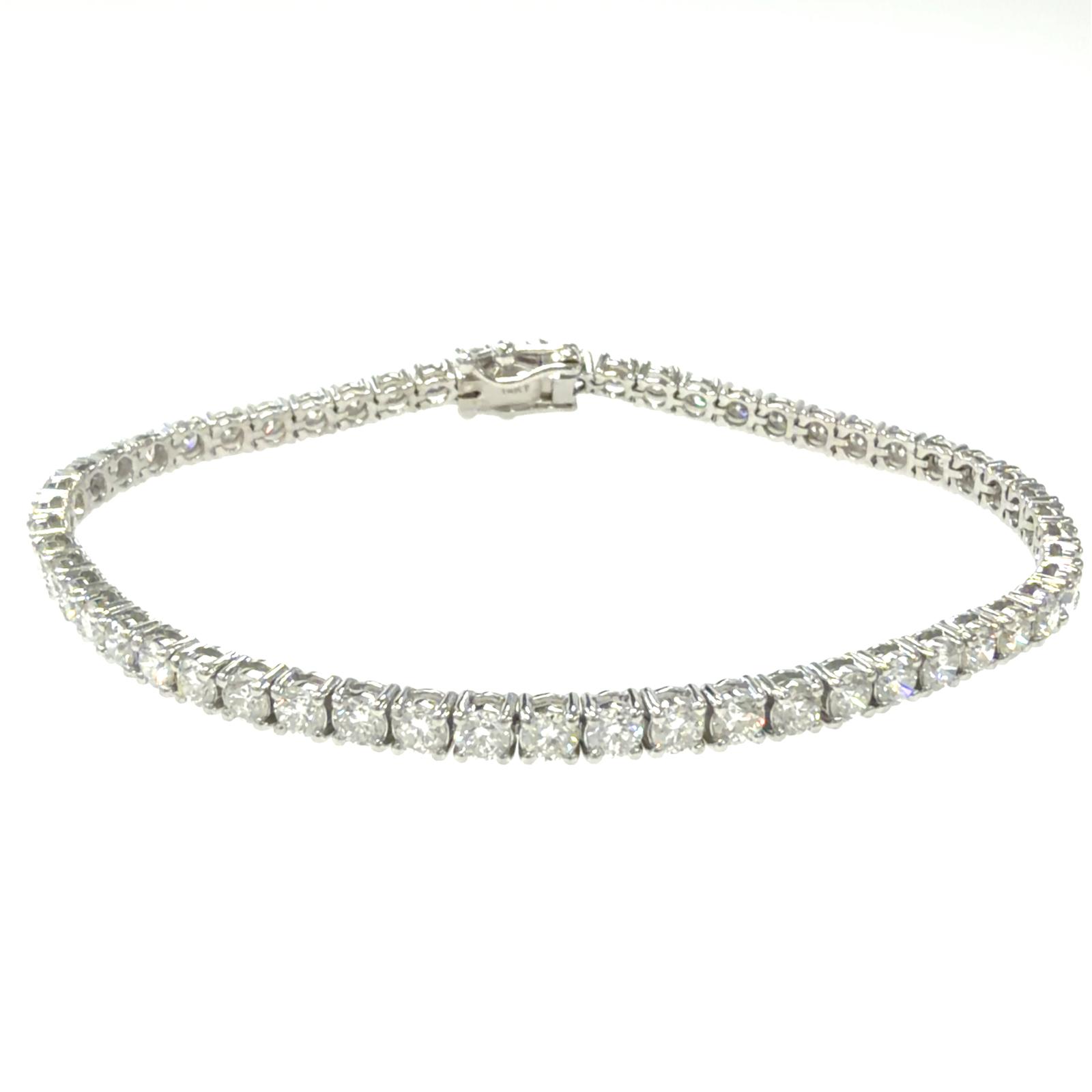 14k WG Diamond  Bracelet  Round  Round   55D- 5.00CTW  7 INCH